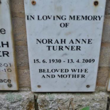 TURNER Norah Anne 1930-2009