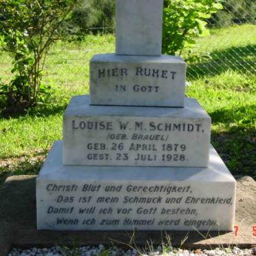 SCHMIDT Louise W.M. nee BRAUEL 1879-1928