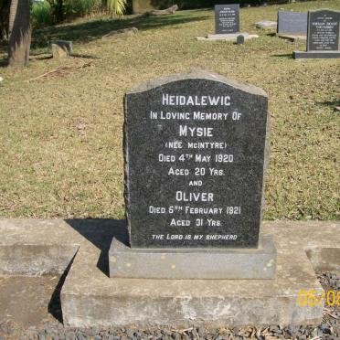 HEIDALEWIC Oliver -1921 &amp; Mysie McINTYRE -1920