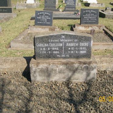 OBERC Andrew 1845-1929 &amp; Carolina ERIKSSON 1840-1920