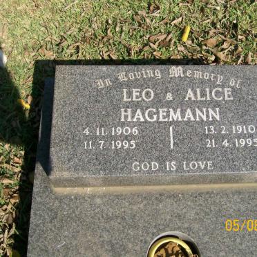 HAGEMANN Leo 1906-1995 &amp; Alice 1910-1995