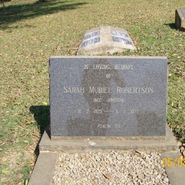ROBERTSON Sarah Muriel nee JONSSON 1923-1972
