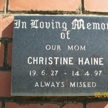 HAINE Christine 1927-1997