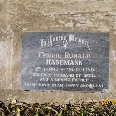 HAGEMANN Cedric Ronald 1920-1989