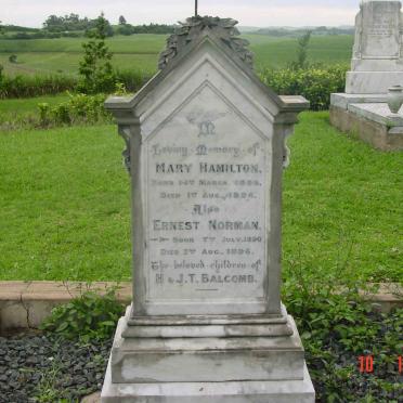 BALCOMB Mary Hamilton 1886-1894 :: BALCOMB Ernest Norman 1890-1894