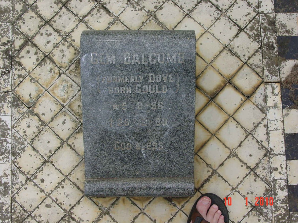 BALCOMB Gem nee GOULD 1896-1980