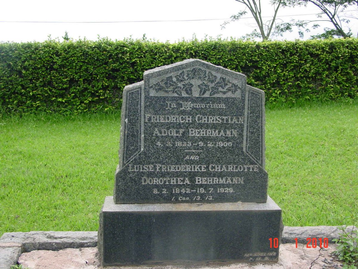 BEHRMANN Friedrich Christian Adolf 1833-1900 &amp; Luise Friederike Charlotte Dorothea 1842-1929