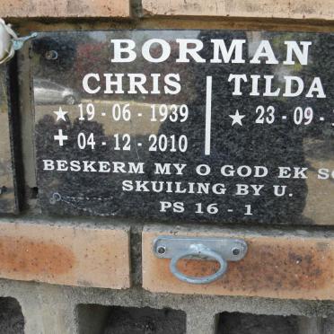 BORMAN Chris 1939-2010 &amp; Tilda 1945-