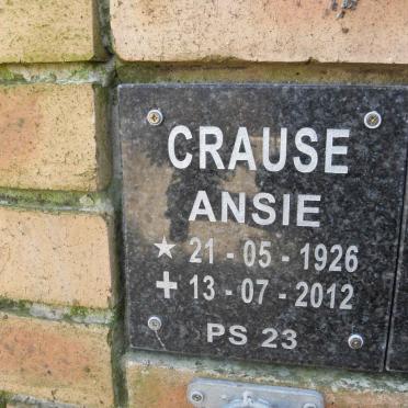 CRAUSE Ansie 1926-2012