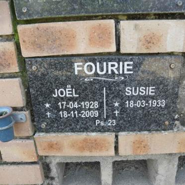 FOURIE Joël 1928-2009 &amp; Susie 1933