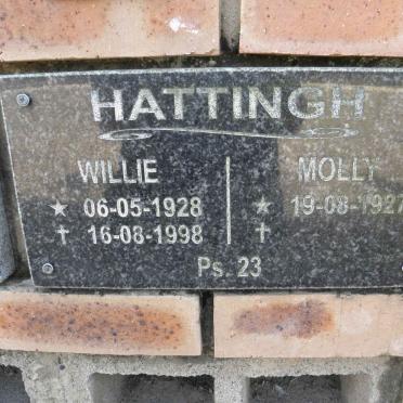 HATTINGH Willie 1928-1998 &amp; Molly 1927-