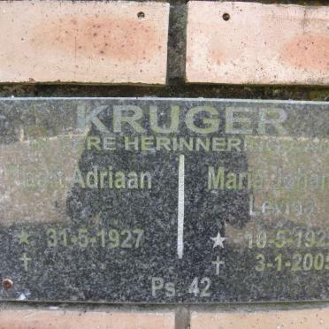 KRUGER Tjaart Adriaan 1927- &amp; Maria Johanna Levina CELLIERS 1925-2005