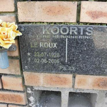 KOORTS Le Roux 1928-2005