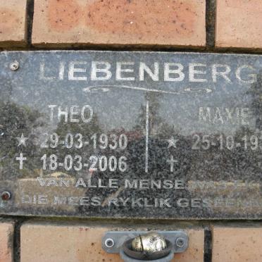 LIEBENBERG Theo 1930-2006 &amp; Maxie 1935-