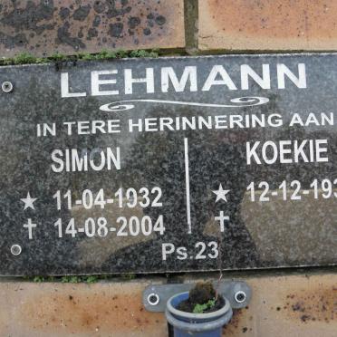 LEHMAN Simon 1932-2004 &amp; Koekie 1936-