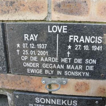 LOVE Ray 1937-2001 &amp; Francis 1934-