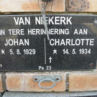 NIEKERK Johan, van 1929- &amp; Charlotte 1934-