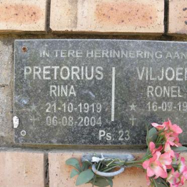 PRETORIUS Rina 1919-2004 :: VILJOEN Ronel 1948-