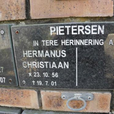 PIETERSEN Hermanus Christiaan 1956-2001