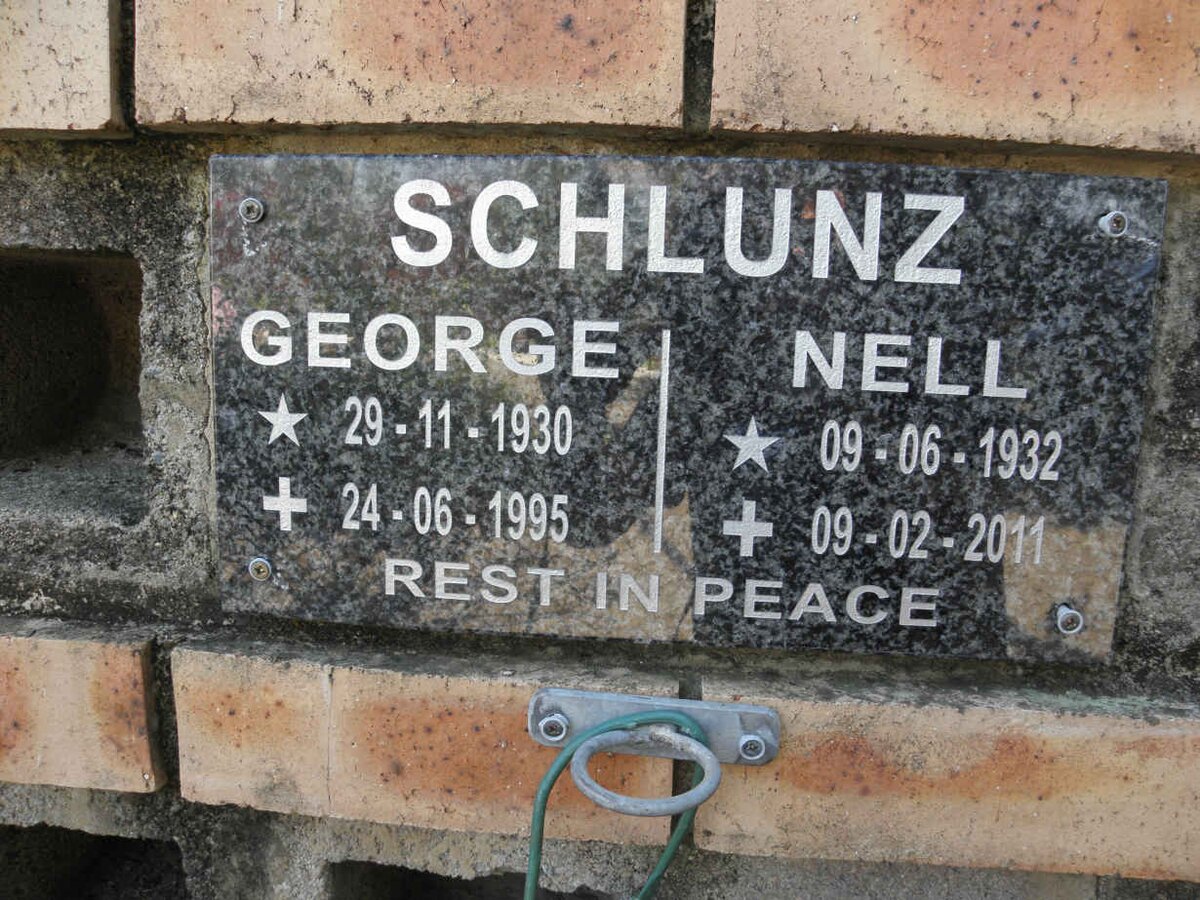 SCHLUNZ George 1930-1995 &amp; Nell 1932-2011