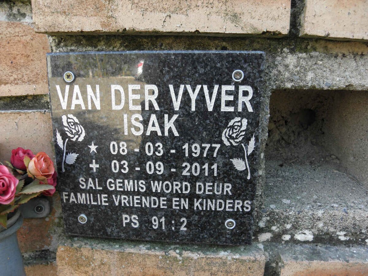 VYVER Isak, van der 1977-2011