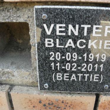 VENTER Blackie 1919-2011