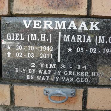 VERMAAK M.H. 1942-2011 &amp; M.C. 1947-