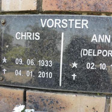 VORSTER Chris 1933-2010 &amp; Ann DELPORT 1937-