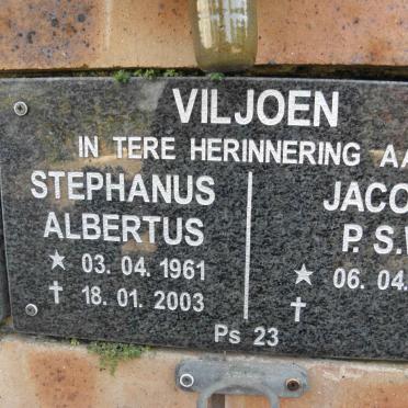 VILJOEN Stephanus Albertus 1961-2003 &amp; Jacoba P.S.W. 1959-