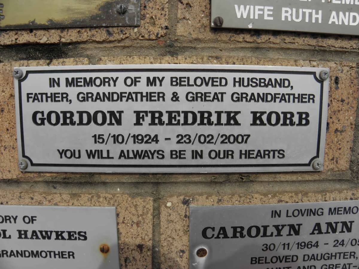 KORB Gordon Fredrik 1924-2007