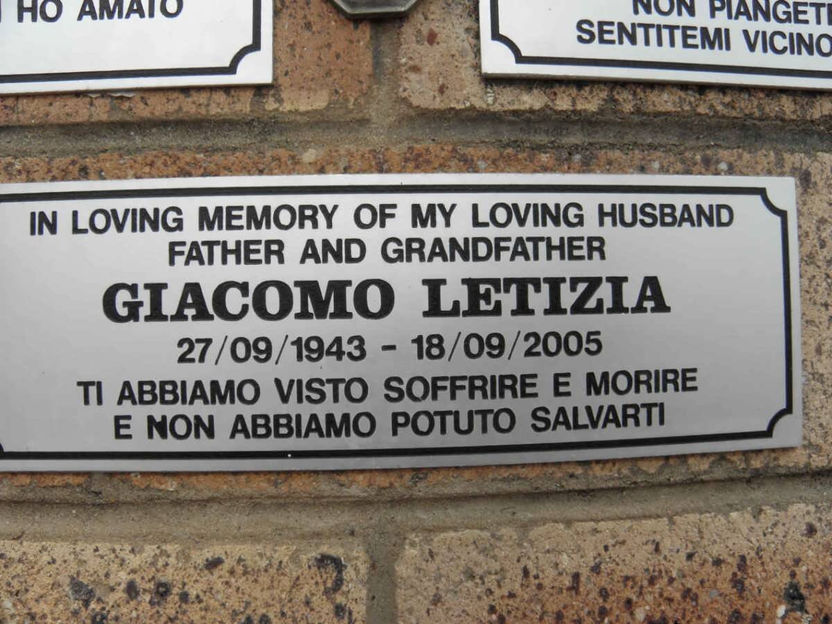 LETIZIA Giacomo 1943-2005