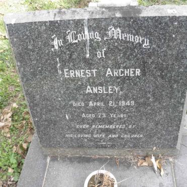 ANSLEY Ernest Archer -1949 &amp; Louisa Frances -1965