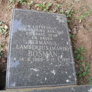 BOSMAN Hermanus Lambertus 1960-1987