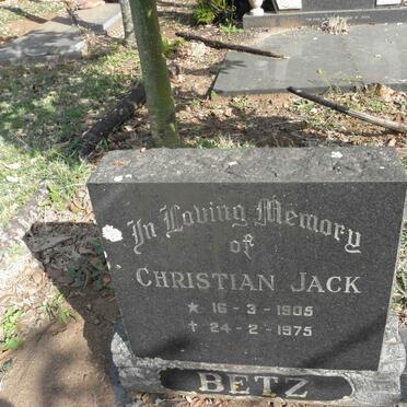 BETZ Christian Jack 1905-1975 &amp; Cornelia Petronella 1880-1978