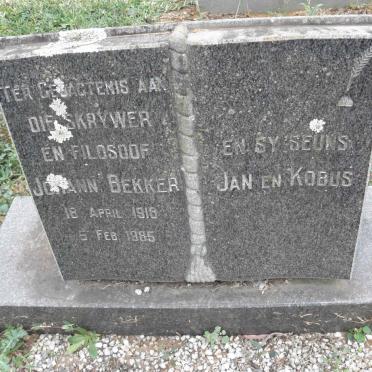 BEKKER Johann 1918-1985 :: BEKKER Jan :: BEKKER Kobus