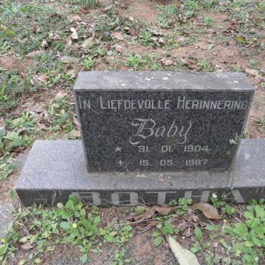 BOTHA Baby 1904-1987