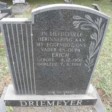 DRIEMEYER Erich 1900-1993 &amp; Johanna Elizabeth 1907-2000