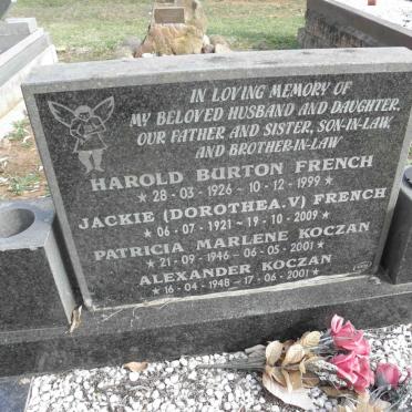 FRENCH Harold Burton 1926-1999 &amp; Dorothea V. 1921-2009 :: KOCZAN Alexander 1948-2001 &amp; Patricia Marlene 1946-2001