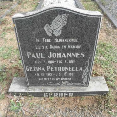 GERBER Paul Johannes 1910-1991 &amp; Gezina Petronella 1913-1991