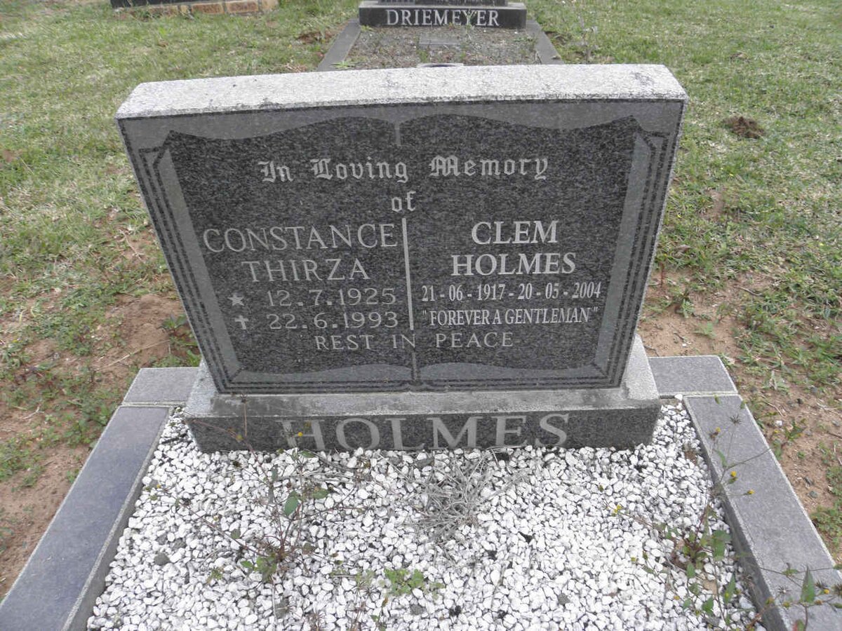 HOLMES Clem Holmes 1917-2004 &amp; Constance Thirza 1925-1993