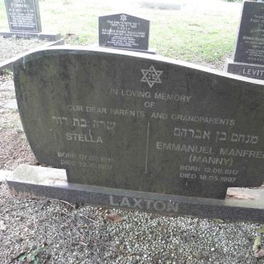 LAXTON Emmanuel Manfred 1917-1997 &amp; Stella 1915-1997