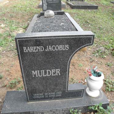 MULDER Barend Jacobus 1924-1996