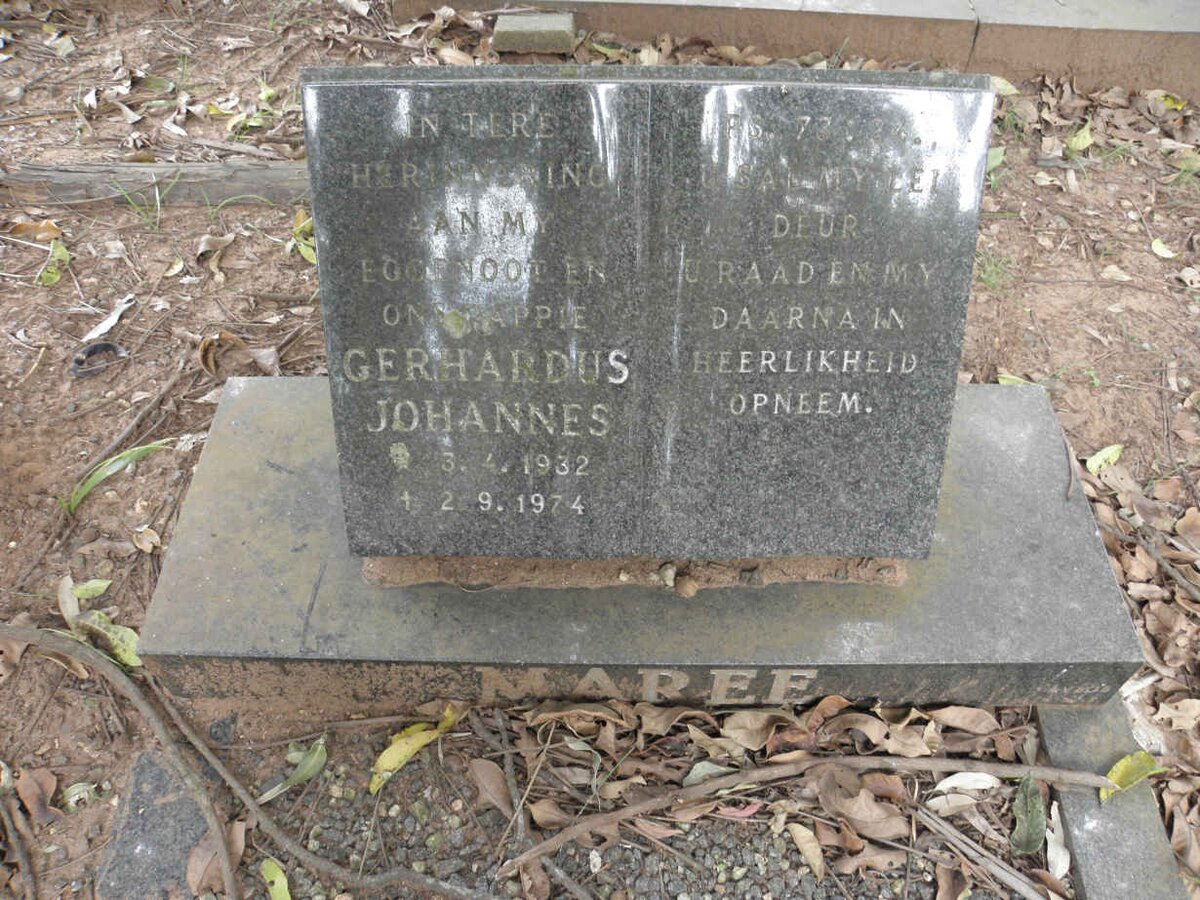 MAREE Gerhardus Johannes 1932-1974