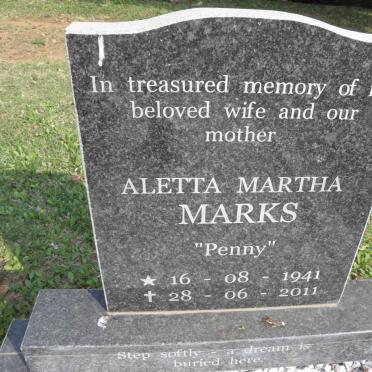 MARKS Aletta Martha 1941-2011