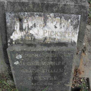 PICKSTER Daniel J. 1897-1964 &amp; Grace Lillian 190?-1983