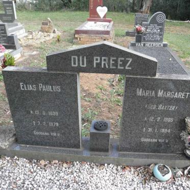 PREEZ Elias Paulus, du 1899-1979 &amp; Maria Margaret BAXTER 1905-1994