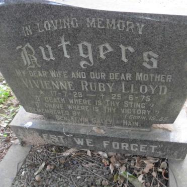 RUTGERS Vivienne Ruby Lloyd 1928-1975