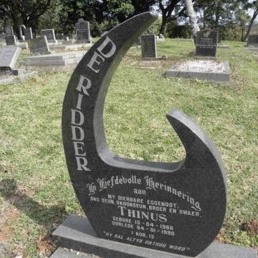 RIDDER Thinus, de 1960-1990