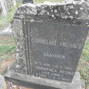 SAAYMAN Cornelius Michael 1892-1966 &amp; Dorothea Regina LUBBE 1900-1977