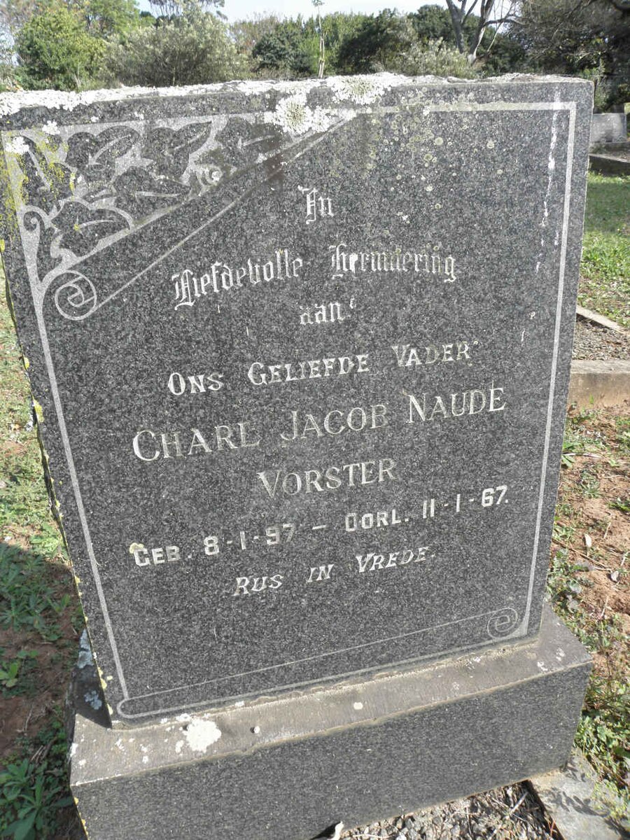 VORSTER Charl Jacob Naude 1897-1967